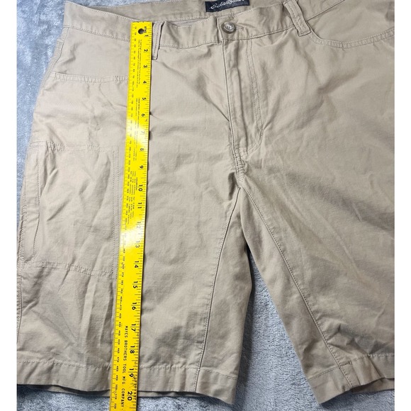 Eddie Bauer Mens Tan Canvas Utility Shorts Outdoor Casual Comfort - Picture 9 of 11